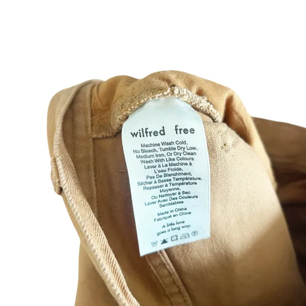Aritzia Wilfred Free Tan Wide Leg Canvas Pants Jeans Sz 0 - Image 3