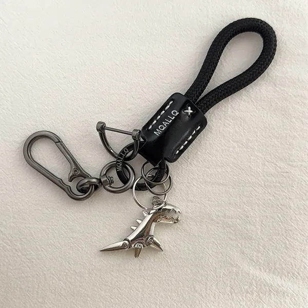 Dinosaur Car Keychain for Men Women Braided Rope Carabiner Keychain Bag Charm - Image 3