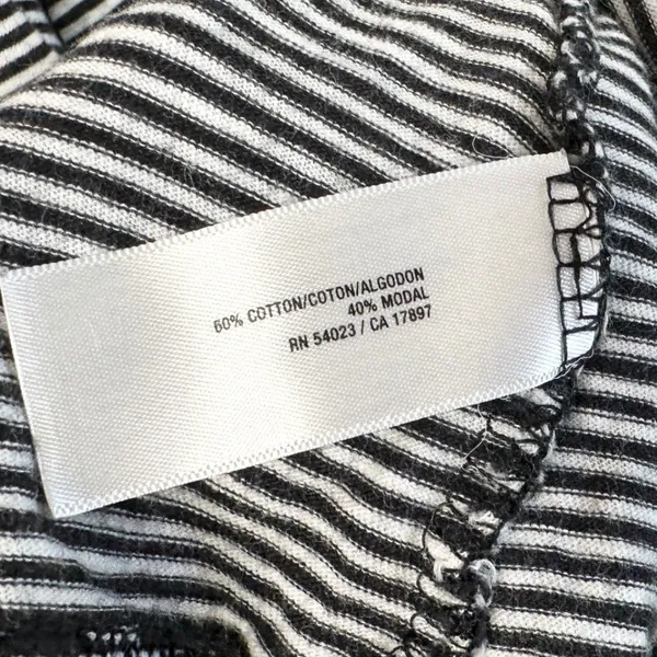 Old Navy Large Top Tall‎ Black White Striped Ruffle Henley Long Sleeve Y2K 1194 - Image 6