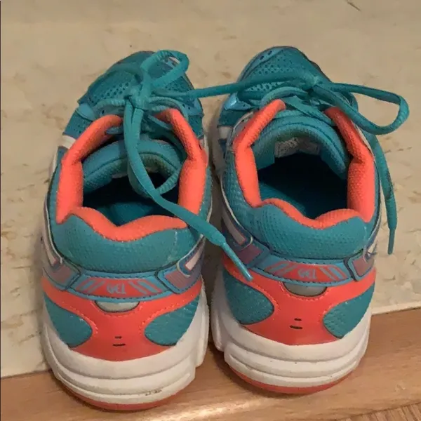 ASICS gel contend 2 aqua & coral sneakers size 7.5 - Image 4