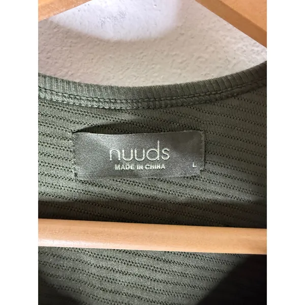 Nuuds sporty rib crop racer tank top green size Large - Image 3
