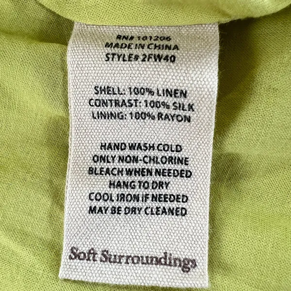 Soft Surroundings‎ Soliloquy Linen Silk Halter Maxi Dress Linden Green Large NWT - Image 6