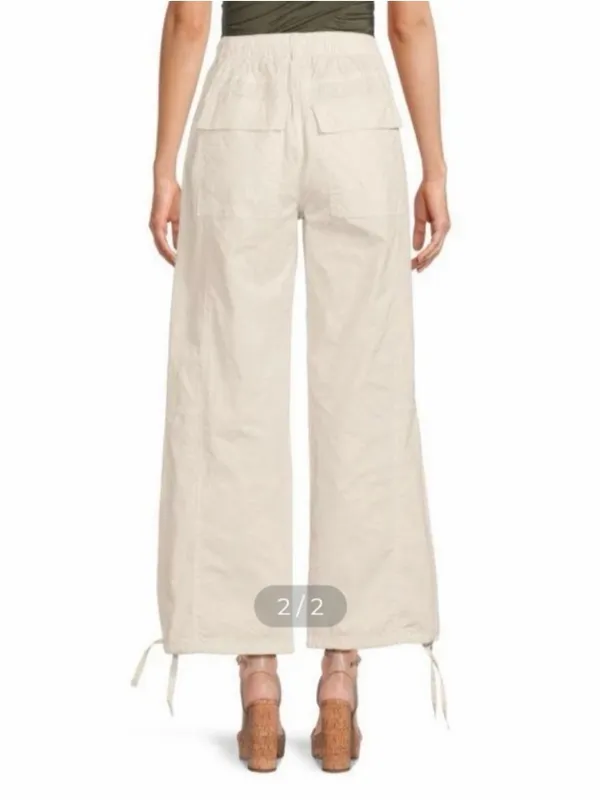 Habitual Wide Leg Drawstring‎ Waist Pants in Cream Size XS - Image 2