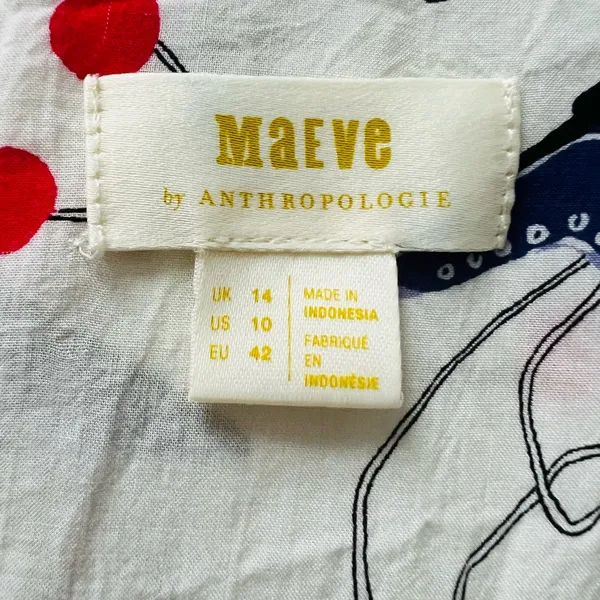 MAEVE Anthropologie Blouse Sz 10 Snow Day Long Sleeve Novelty Whimsical - Image 2