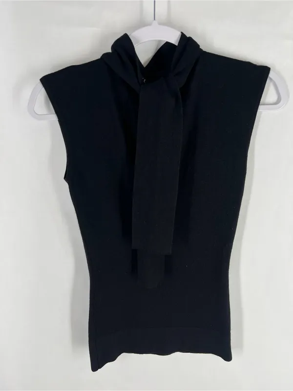 The Wrights Black Silk Cashmere Sleeveless Mock Neck Top Size S - Image 8