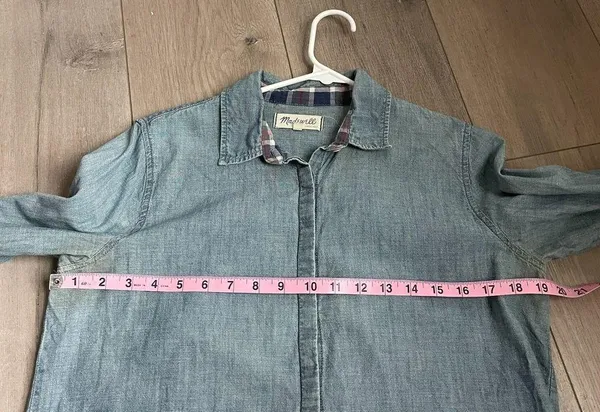 Lightweight Denim Chambray Button Down shirt long sleeve - Image 2
