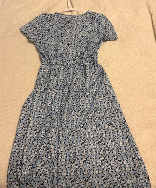 Blue Floral Dress Size M - Image 3