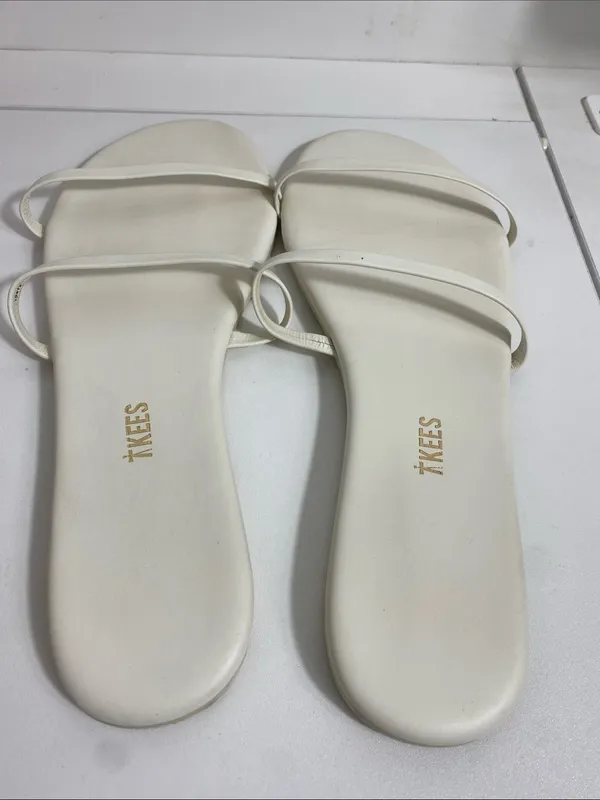 TKEES Cream Double-strap Minimal Slide Sandals Size 11 US - Image 4