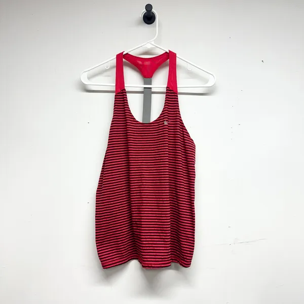 Nike Elastika Loose Tank Top Running‎ Tennis Tee Gym Solid Red Strip Medium - Image 2