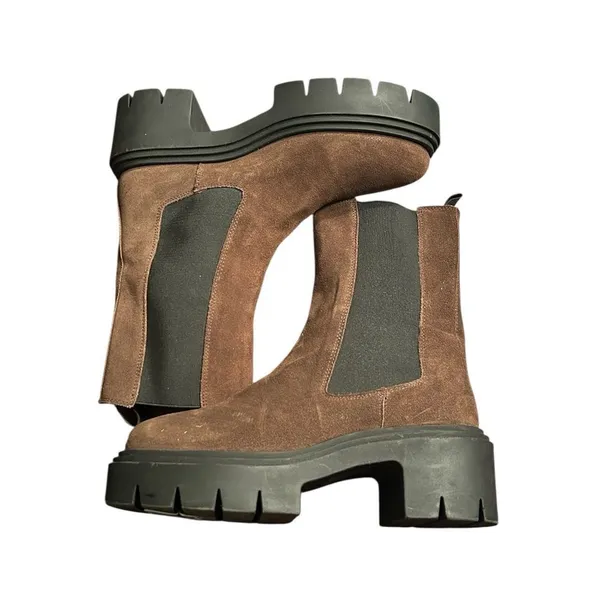 Steve Madden Brown Leather Platform Lug Boots(Size 9.5M) - Image 2