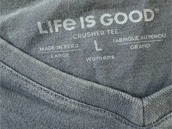 Life Is Good Women's Quarantini V-Neck Tee - Blue with Green Accent - Image 4