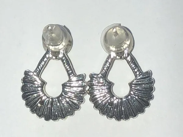 Silver Tone and Green CZ Boho Earrings - Image 3