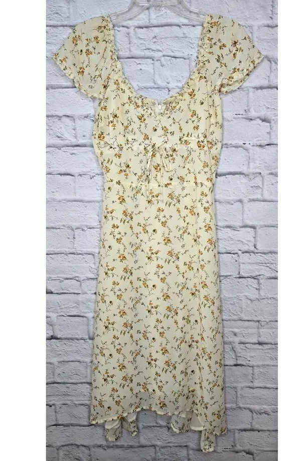 Dex Sweatheart Floral Boho Smocked Midi Sundress medium. - Image 2