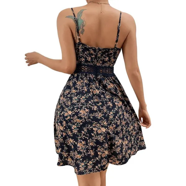 SheIn Floral Contrast Lace Cami Dress in Blue, Size S - Image 2