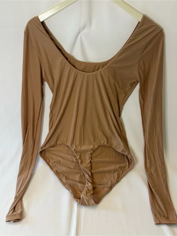 Aerie Smoother Extra Large Beige Long Sleeve Bodysuit New W/out Tag - Image 2