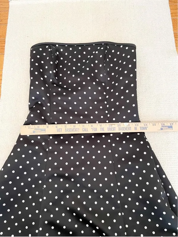 Vtg Gunne Sax Jessica McClintock Strapless Dress 5/6 Polka Dot Y2K Formal Party - Image 6