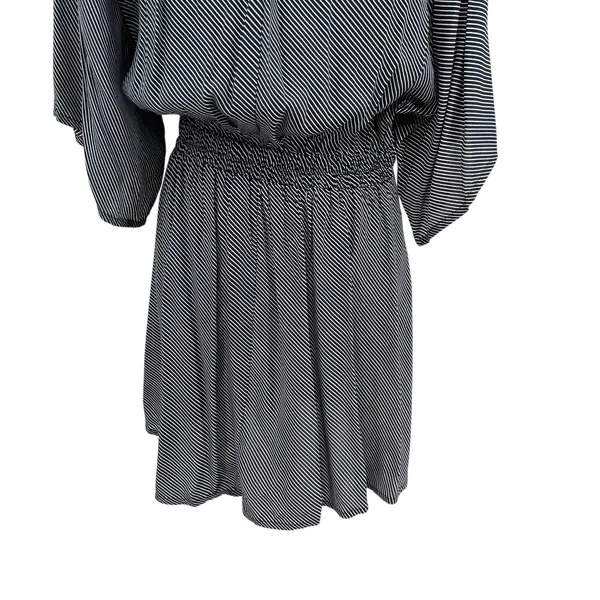 Faithfull the Brand Vinci Tie-Front Dress Cut Out Striped‎ Navy Blue Size US 6 - Image 12