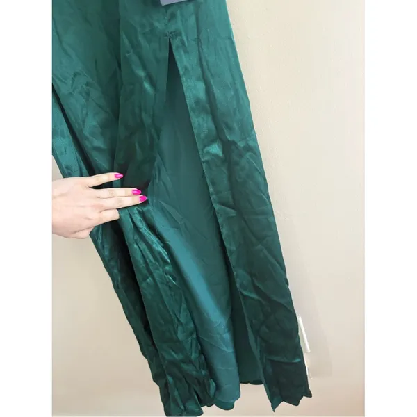 Lulus Extraordinary Presence Dark Green Satin Strapless Maxi Dress Size XS NWT - Image 11
