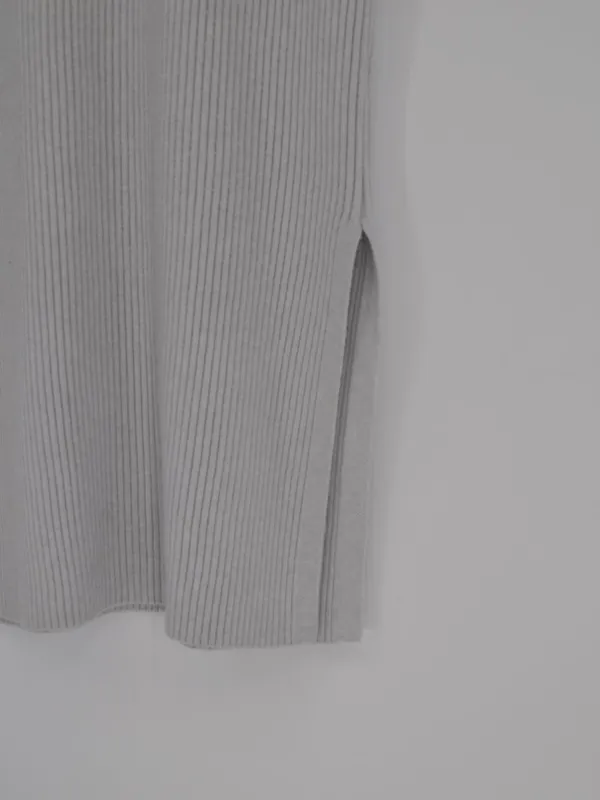 Daily Practice by Anthropologie Slim Knit Turtleneck Midi Dress Heather Grey M - Image 4