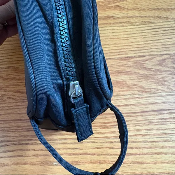 Prada Luna Rossa Makeup Pouch Bag Black Cosmetic Travel Compartment - Image 6