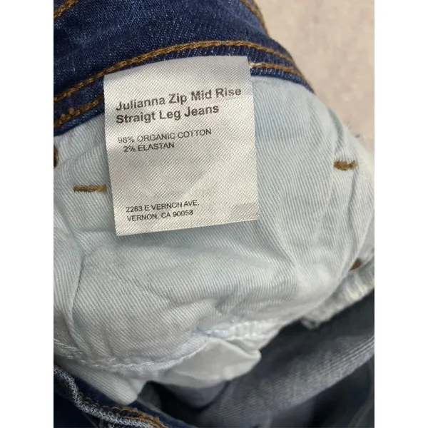 Reformation Jeans Julianna Zip‎ Mid Rise Straight Leg Jeans 26 Organic Cotton - Image 3