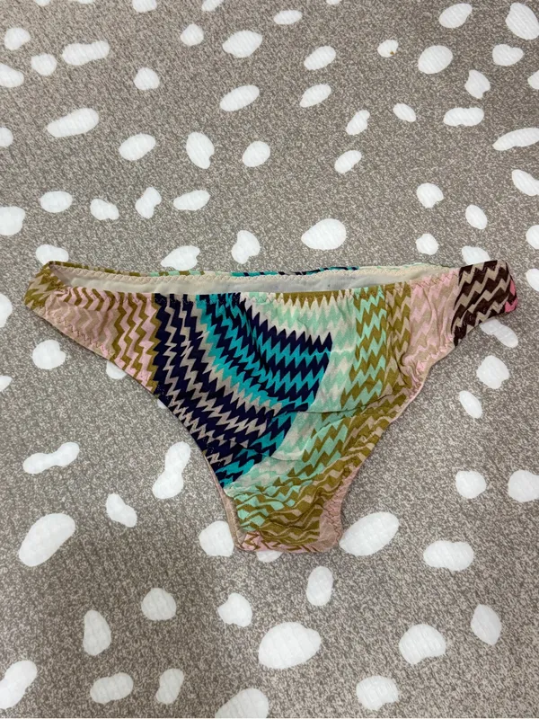 Vintage Missoni Mare bikini bottoms undies panties mesh micro zigzag colorful - Image 3