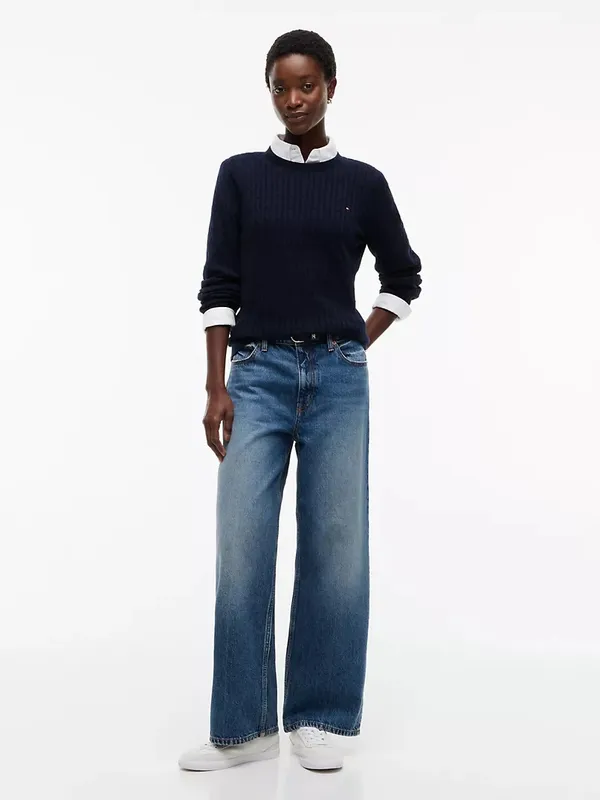 NWT Tommy Hilfiger Long-Sleeve Cable Knit Sweater Navy XL - Image 3