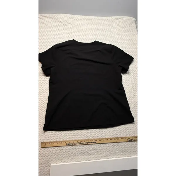 FIGS Technical Collection Black V-Neck Scrub Top XXL Short Sleeve 2 Pocket - Image 2