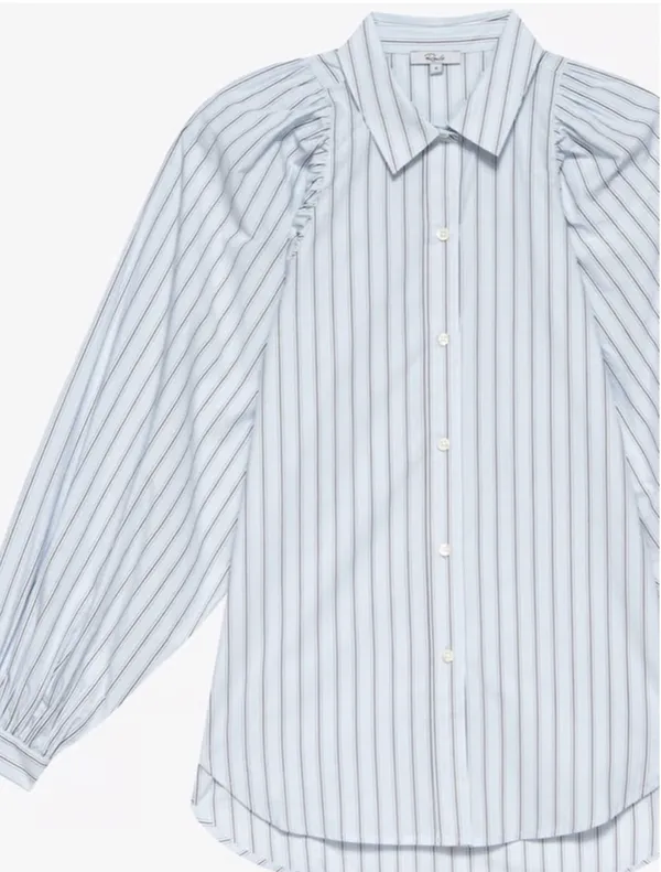 Rails Livy Shirt - Hampton Stripe Blue & White Pinstriped Button Down Shirt - Image 7