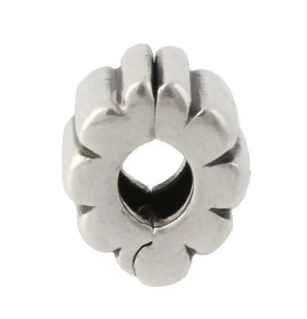 Authentic Pandora Ribbed Clip Sterling Silver Bead Charm - Image 2