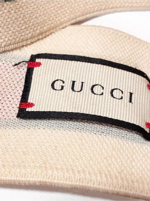Gucci Web Logo Headband Terry Cloth Stretch Red Stripe - Image 3