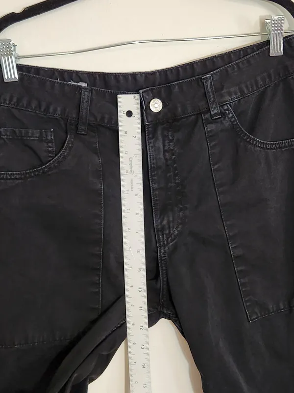 Zara Black Wide Leg Cargo Pants Size 10 - Image 8