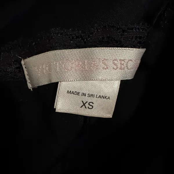 Victoria's Secret Black Satin Robe & Lace Slip Dress Lingerie Set OS XS‎ Black - Image 8