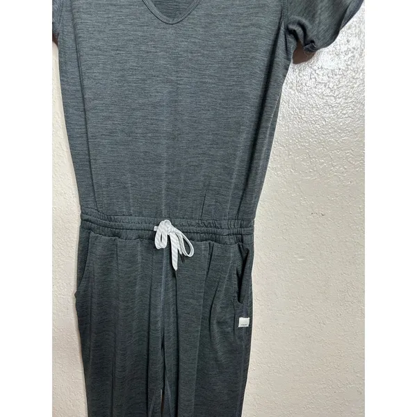 Vuori All Day Jumpsuit Jogger size XS Heather Olive Green Athleisure - Image 7