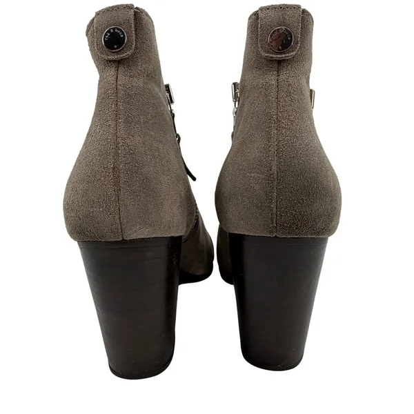 Rag & Bone Suede Block Heel Ankle Boots Taupe Side Zip Size EU 40 US 9‎ - Image 3