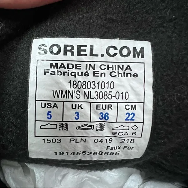 Sorel Women’s Whitney Tall Lace II Boot Black Waterproof Boots Women’s Size 5 - Image 10
