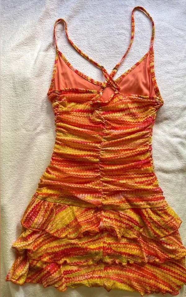 Wild Fable S Red Orange Yellow Strappy Dress - Image 5