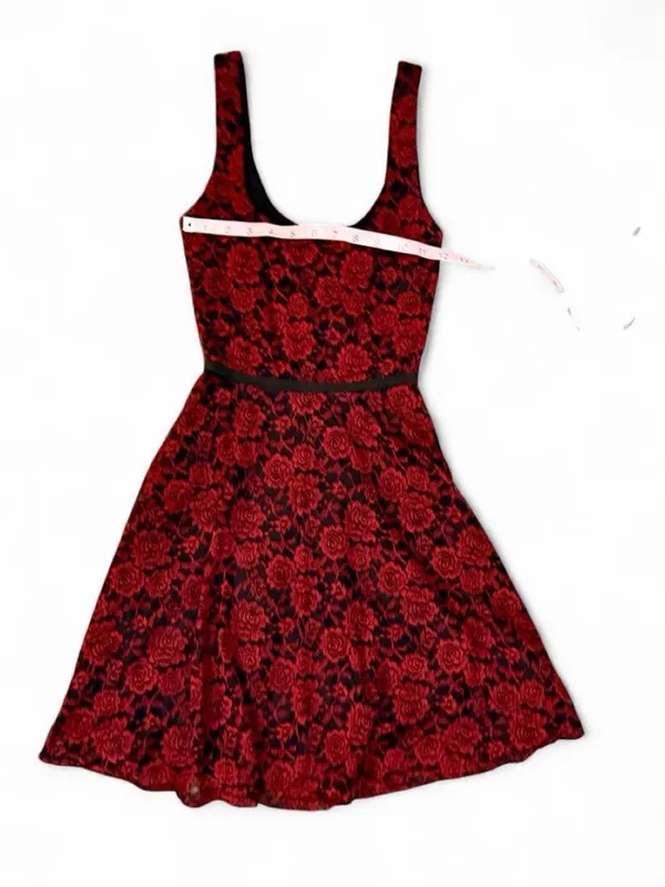 Love Ady Red & Black Damask A-Line Babydoll Dress Sz XS NWT Retail $88 - Image 4