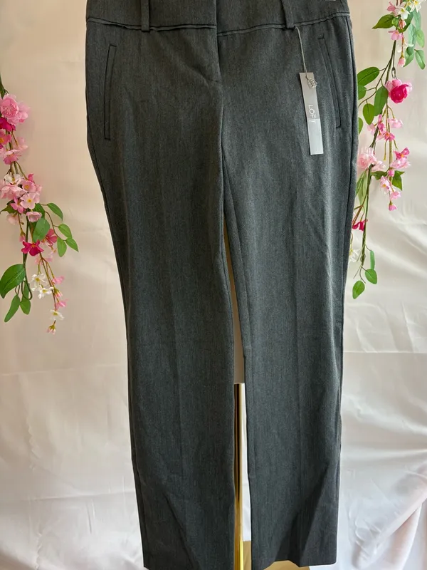 LOFT Women's Straight-Leg Dress Trousers in Slate Gray - Image 3
