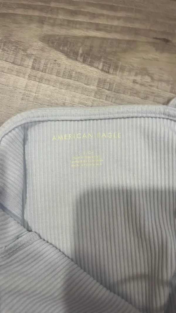 Square neck baby blue American Eagle crop tank - Image 3
