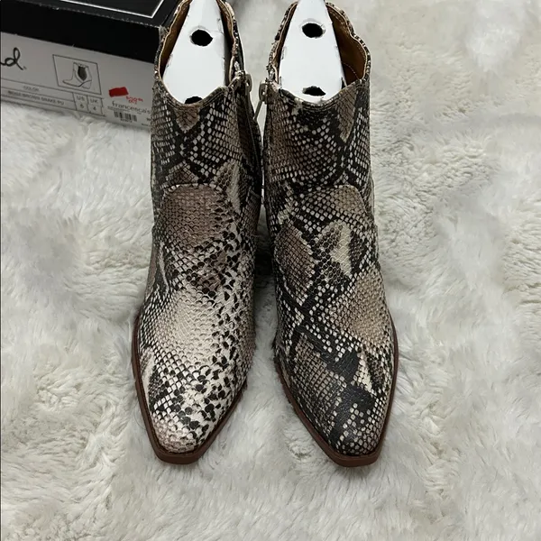 Qupid Slay Snake Print Heeled Boots - Image 2