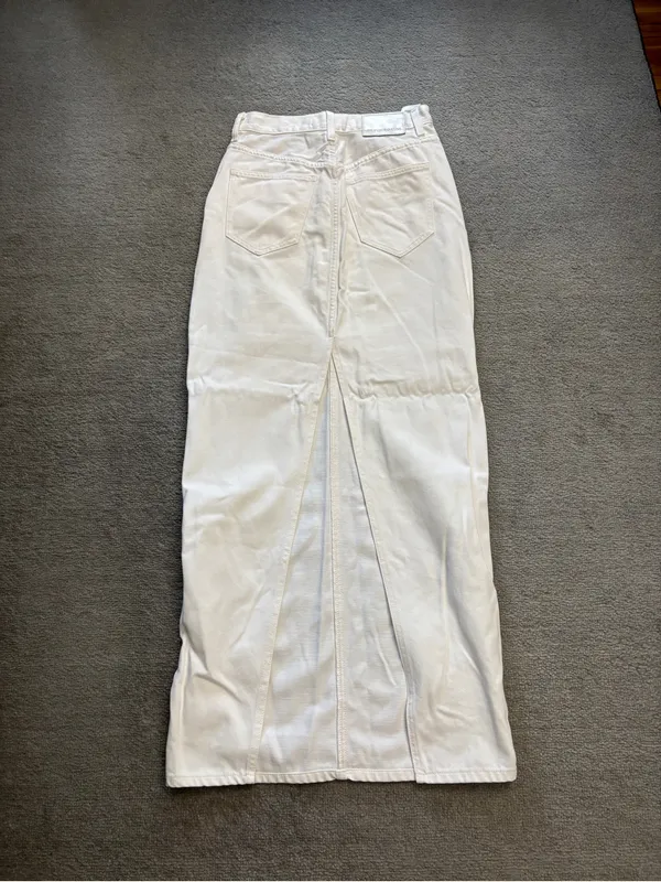 Aritzia Denim Forum The '90s Pencil Maxi Denim Skirt White Women’s - Image 5