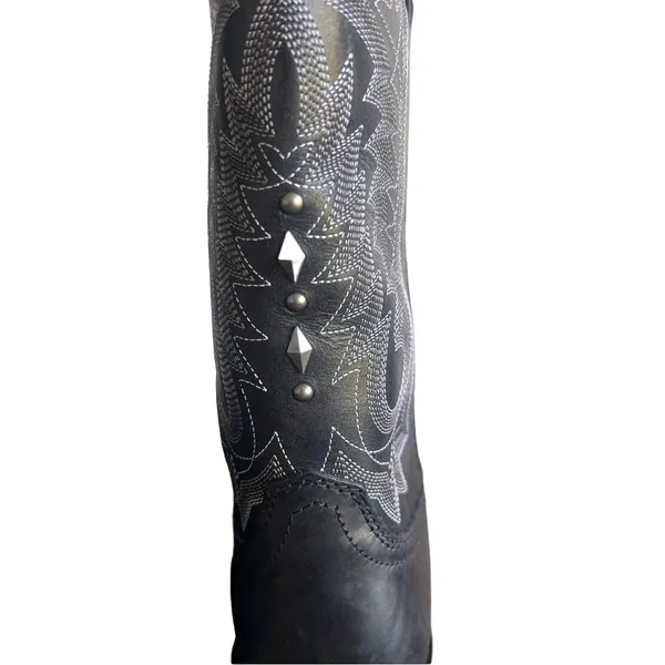 DURANGO NEW Women's Black Crush Antique Studded Western Boot Size 9 #243307 - Image 7