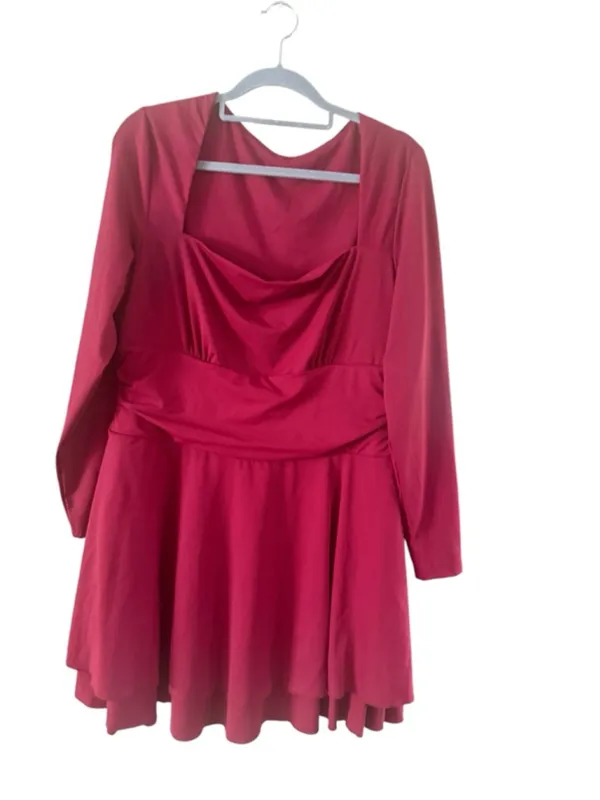 Women's OySRed Long Sleeve Dress XL - Image 2