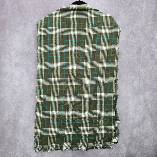 Cato Green Plaid Tartan Long Wrap‎ Hijab Fringe Dupatta Shawl Scarves Scarf - Image 2