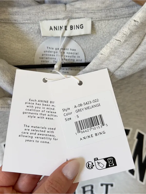 Anine Bing Sport Harvey Sweatshirt in Heather Grey NWT - Image 6