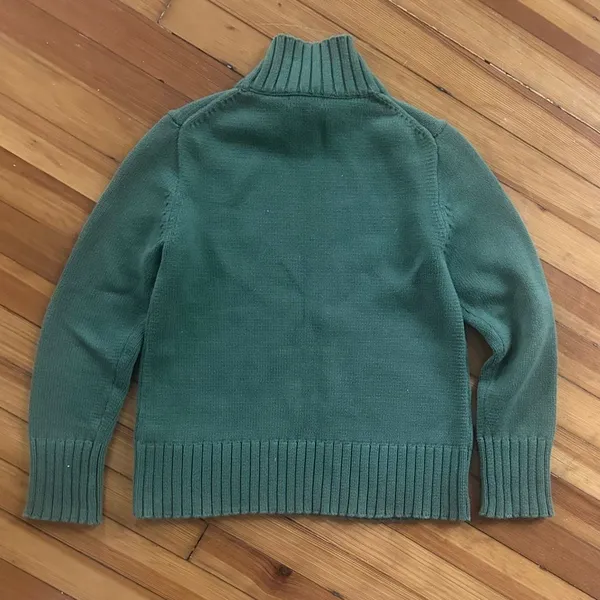 J. Crew 100% Cotton Mockneck Turtleneck Sweater in Utility Green Size S - Image 3