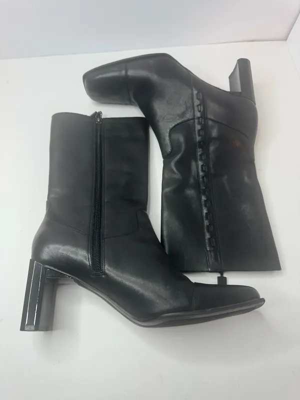 Naturalizer Lacy Black Leather Boots Size 6M - Image 6