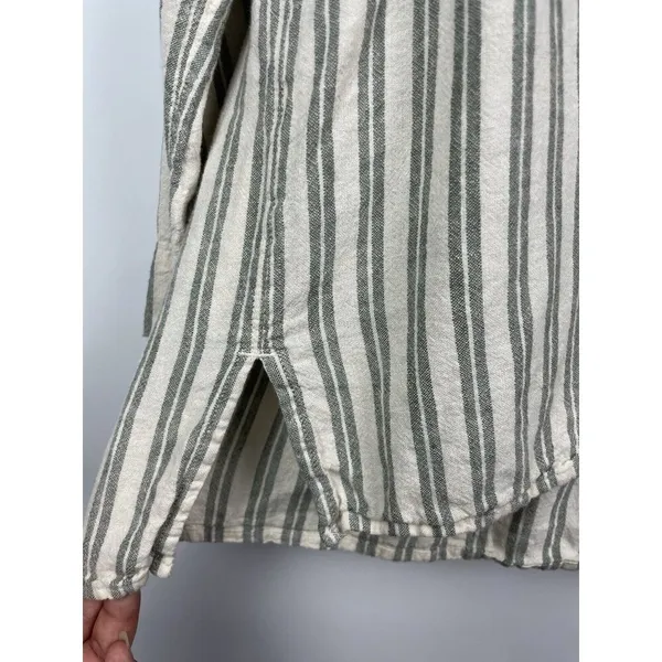 Madewell Lakeline Hester Stripe Linen Blend Popover Hi Low Blouse Size‎ S - Image 7