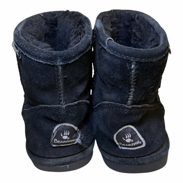 BearPaw Black Suede Shearling Winter Snow‎ Boots Warm Casual Comfort Womens - Image 4
